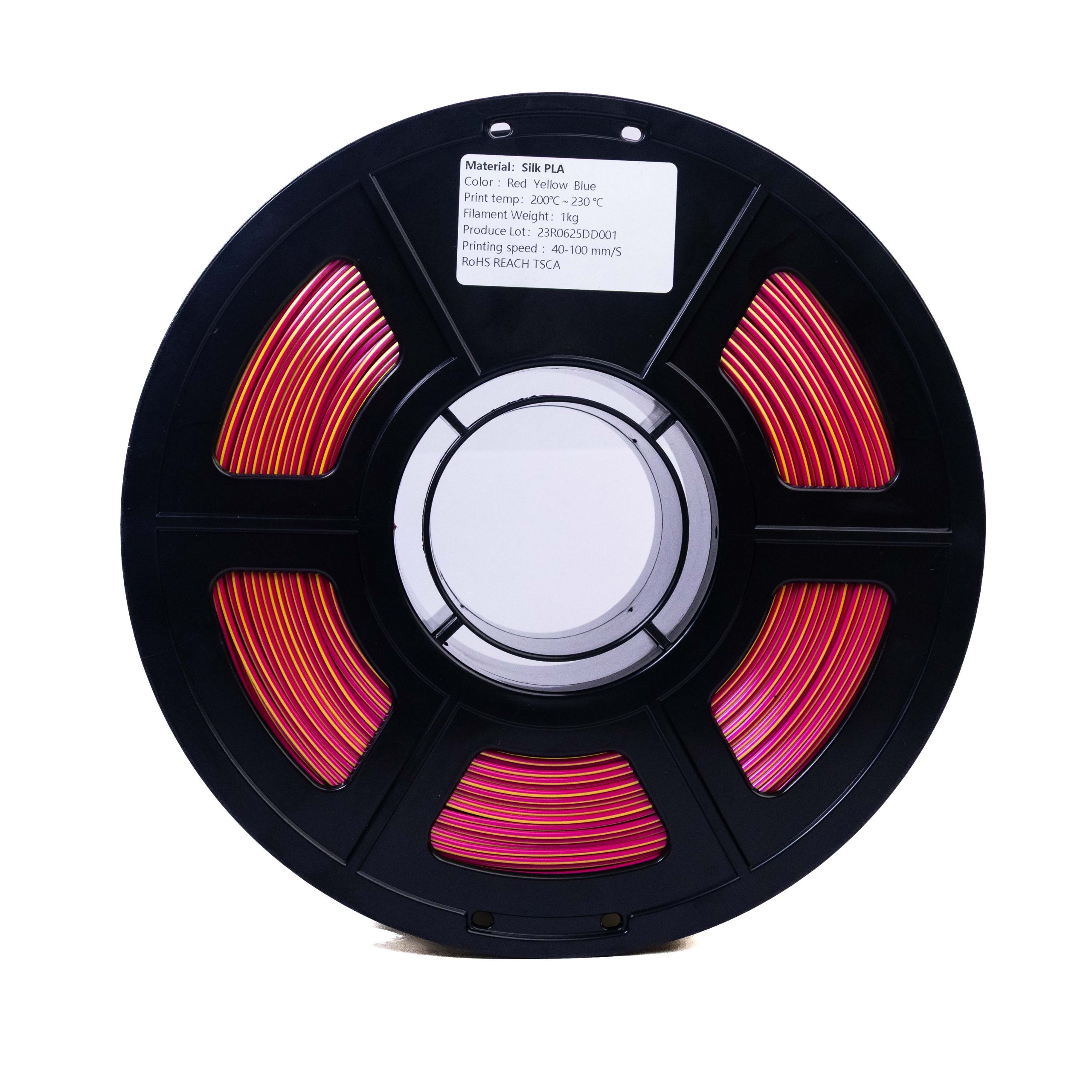 Filamento PLA Silk Tricolor Vermelho, Amarelo e Azul 6