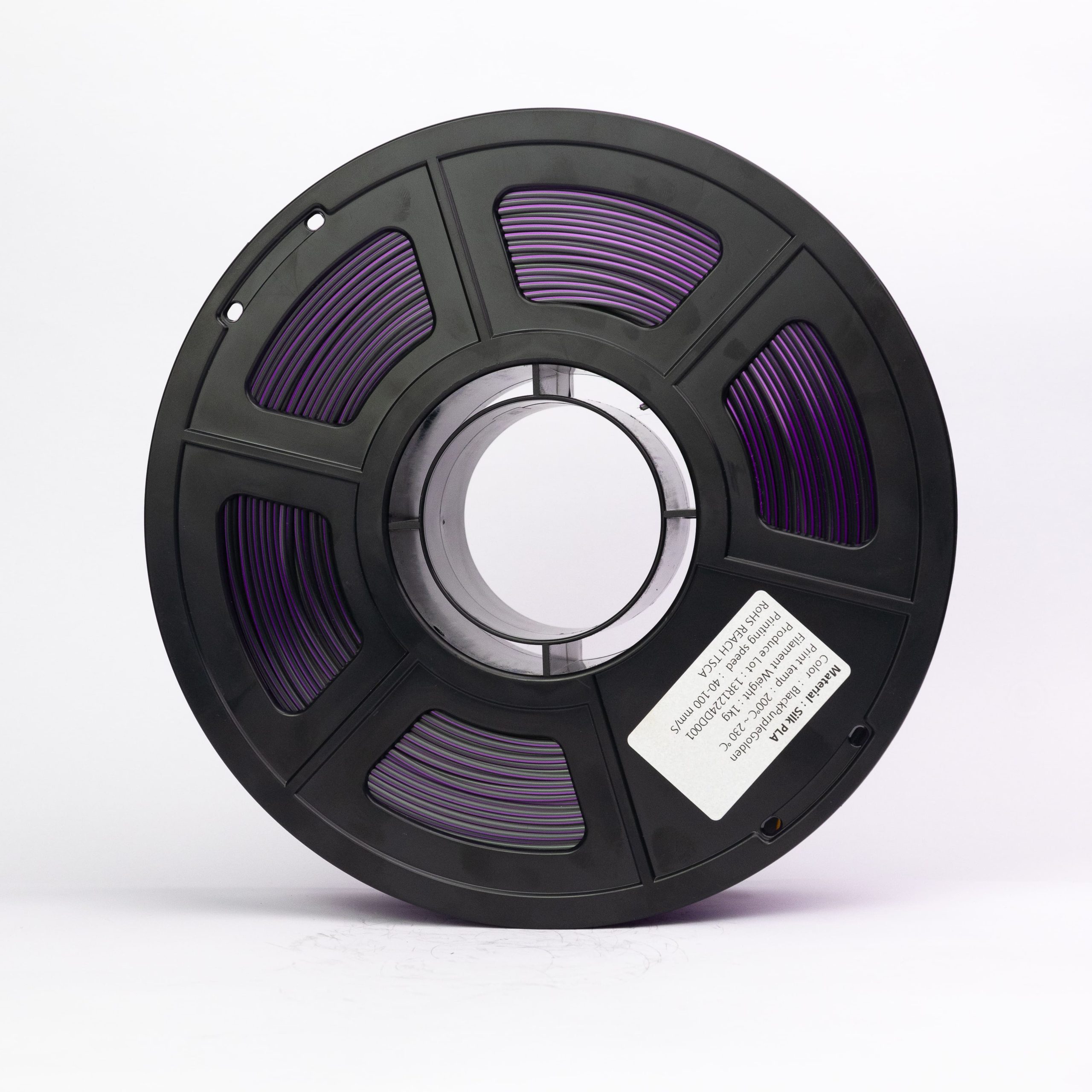 Filamento PLA Silk Tricolor Preto, Roxo e Dourado 5